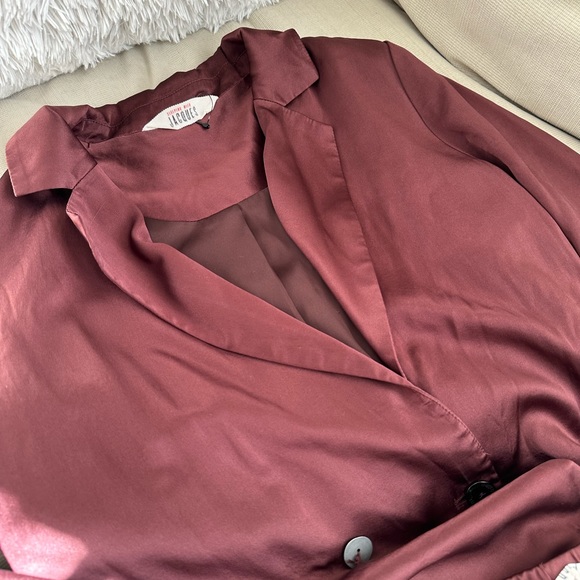 Sleeping With Jacques Silk Tuxedo Suit Chocolate Brown US 4 S - Picture 6 of 7